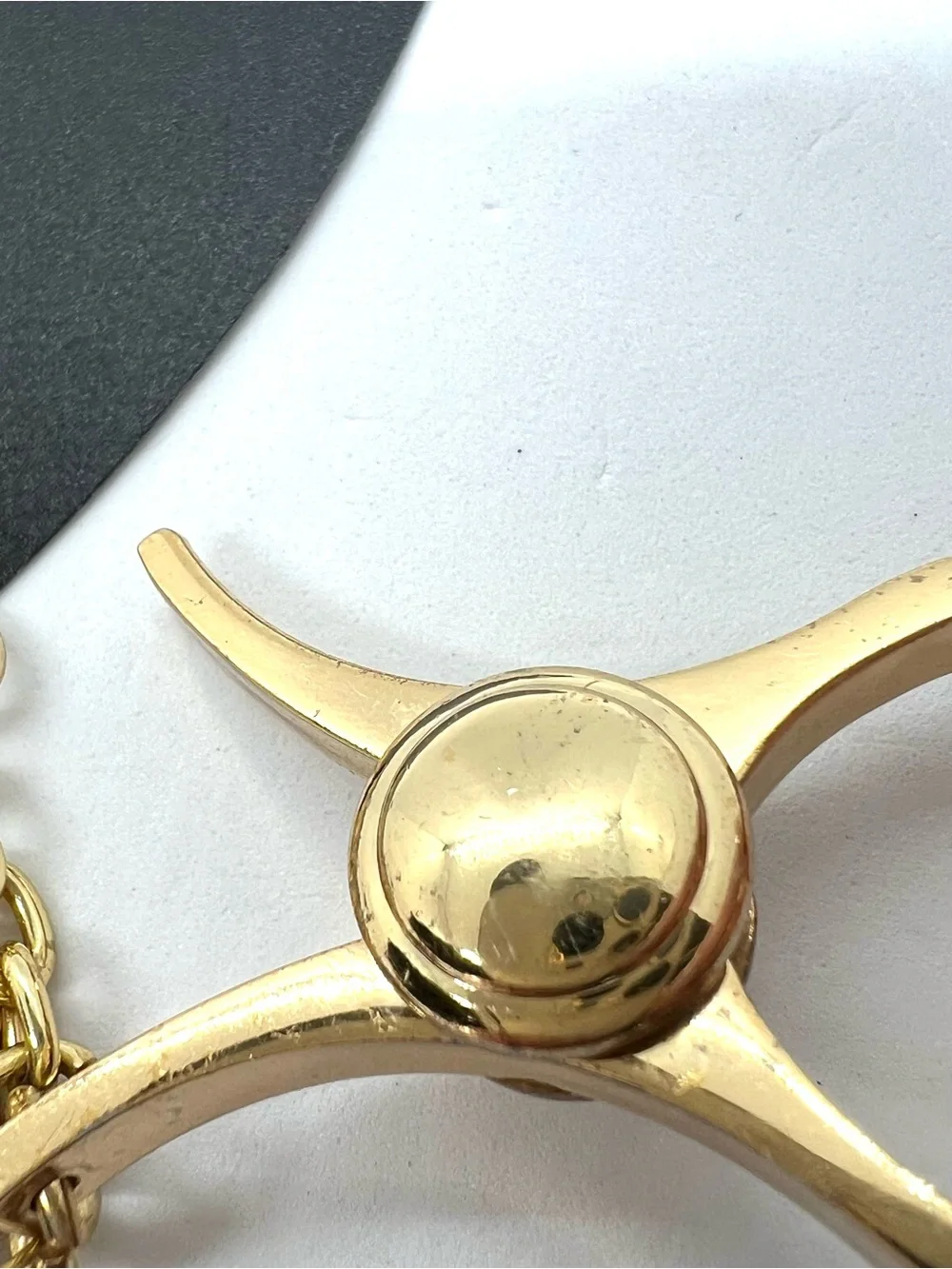 Coach Gold Signature C Glove Holder Key Ring Bag Charm Chain Clip & Dust Bag